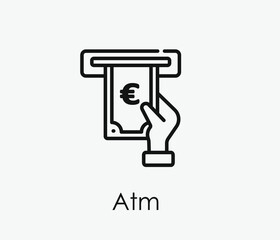 Atm vector icon. Editable stroke. Symbol in Line Art Style for Design, Presentation, Website or Apps Elements, Logo. Pixel vector graphics - Vector