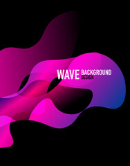 Vertical fluid gradient wave abstract background. Bright color waves in the dark. Vector Illustration For Wallpaper, Banner, Background, Landing Page