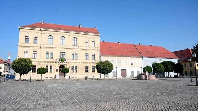 Osijek, the old town. Osijek is the fourth largest city in Croatia located on the right bank of the river Drava. Square in Tvrda (Citadel). Trg Sv Trojstva