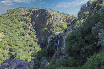 '' Su Uctu, Turkmen '' Water Flew waterfall and Trees, Izmir, Turkey