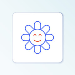 Line Flower icon isolated on white background. Colorful outline concept. Vector