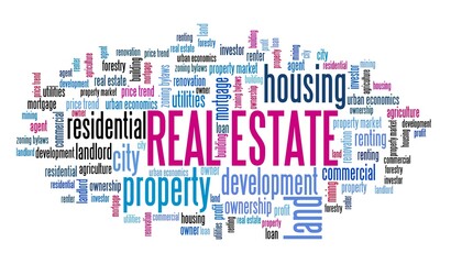 Fototapeta premium Real estate text cloud
