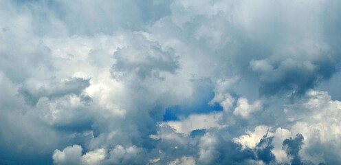 Blue sky background with clouds.