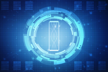 DNA structure, abstract medical and healthcare background,Abstract technogoly science concept DNA fururistic on hi tech blue background