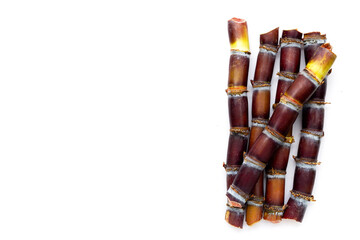 Sugar cane on white background.