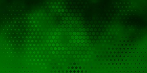 Dark Green vector texture with circles.