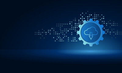 cloud security technology network and data security protection background design