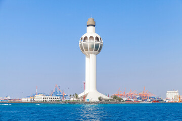 White traffic control tower as a main landmark