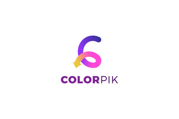 Letter c color peak business logo design