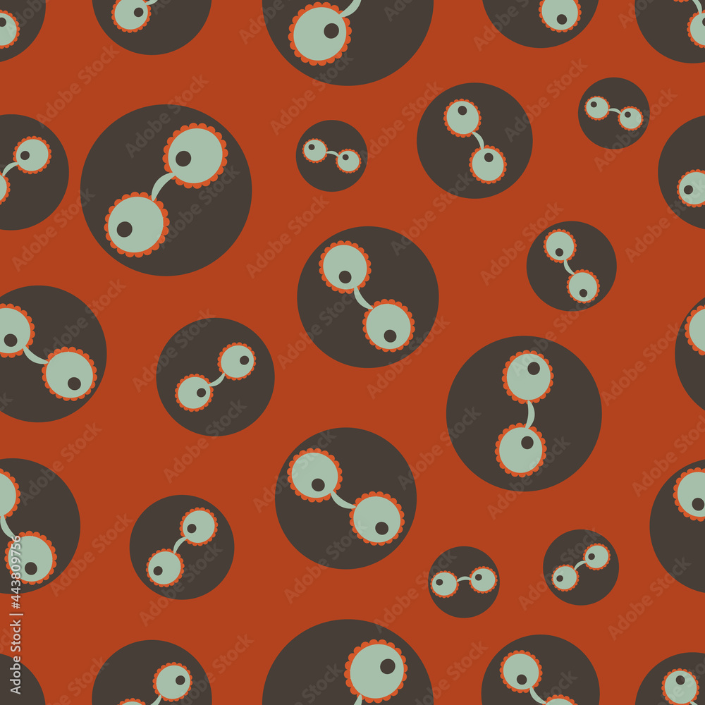 Poster Eyes in dot vector seamless repeat pattern print background