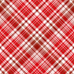 Seamless pattern in red and white colors for plaid, fabric, textile, clothes, tablecloth and other things. Vector image. 2