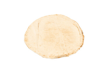 Grilled pitta bread isolated on white background.