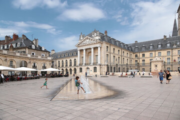 Dijon, France. Picturesque Liberation Square and Palace of the Dukes of Burgundy
