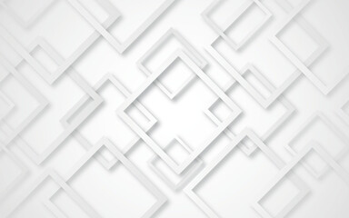 Abstract white and gray color texture with seamless square pattern background