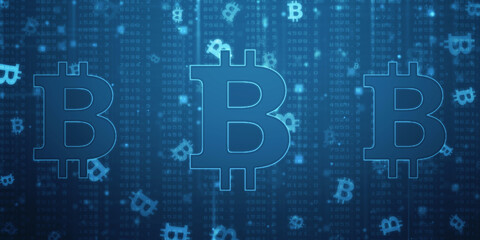 2d rendering bitcoin sign currency
