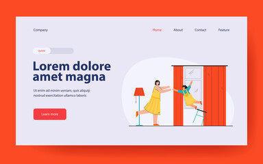 Mother catching falling daughter. Woman trying to help girl falling from chair. Worried mom looking at child. Little girl scared. Trauma and accident concept for banner, website or landing page