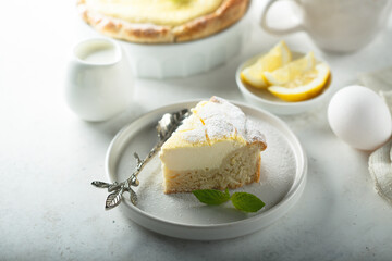 Homemade vanilla cottage cheese cake