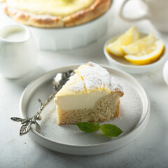 Homemade vanilla cottage cheese cake