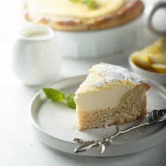 Homemade vanilla cottage cheese cake