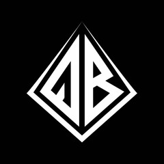 QB logo letters monogram with prisma shape design template