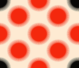 stars dots blur seamless pattern in red ivory and black