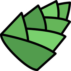 bamboo shoot color outline icon