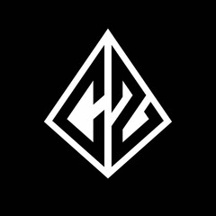 CZ logo letters monogram with prisma shape design template