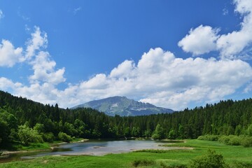 Erlauf-Stausee mit der Ötscher im Hintergrund, Nähe Mariazell