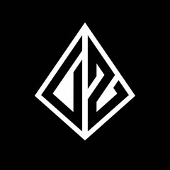 DZ logo letters monogram with prisma shape design template