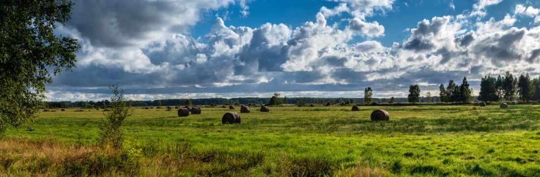 Beautiful landscape panorama, close to Baltic See, Slowinski National Park, Poland