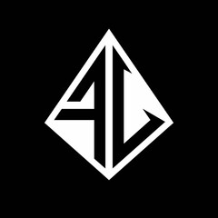 FV logo letters monogram with prisma shape design template