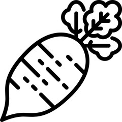 radish outline icon