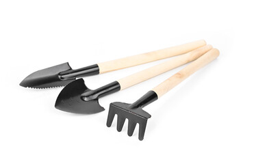 Small gardening shovel isolated on white background.