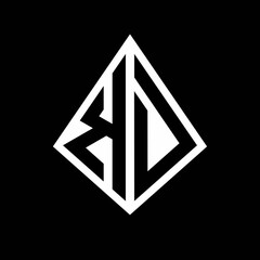KD logo letters monogram with prisma shape design template