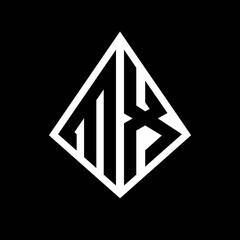 MX logo letters monogram with prisma shape design template