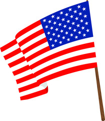 Obraz premium USA flag. Waving us flag on the flagpole. Freedom symbol.