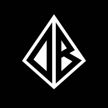 OB logo letters monogram with prisma shape design template