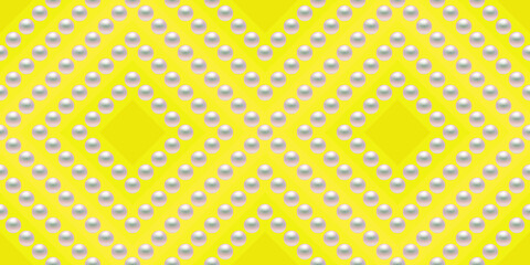 Yellow luxury background with small pearls and rhombuses. Seamless vector illustration. 