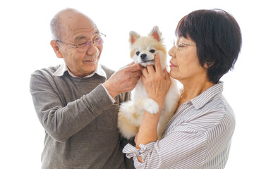 ペットを飼う高齢者夫婦