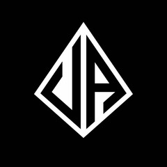 UA logo letters monogram with prisma shape design template