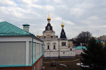 Kremlin in Dmitrov city, Moscow region, Russia. Ancient landmark. Assumption church.