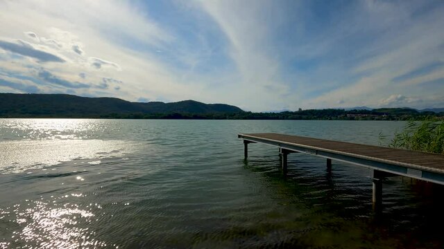 Sunset Landscape on Lake Corgeno -