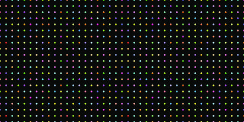 Black luxury background with colorful beads. Seamless vector illustration.