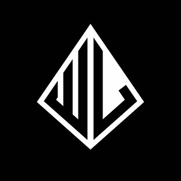 WL logo letters monogram with prisma shape design template