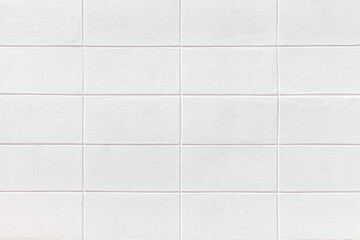 Vintage white cement block fence pattern and texture background seamless