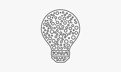 line light bulb with dotted icon vector illustration.