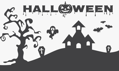 halloween background. greeting card design template.