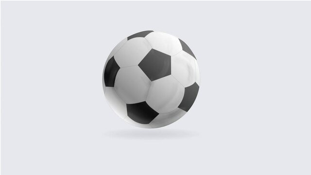 Moving soccer ball, spinning soccer ball icon. Video football icon, soccer ball