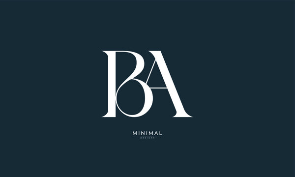 Alphabet letter icon logo BA or AB 