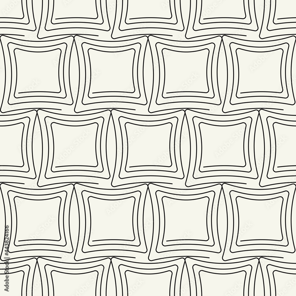 Poster Coil squares. Vector squared blocks pattern. Spiral bricks ornament.